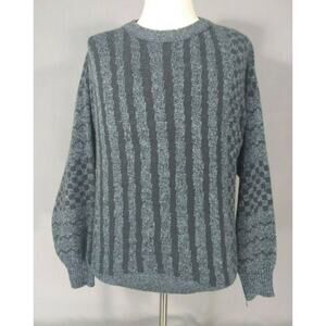 Vintage Le Tigre sweater men's medium blue Crew neck long sleeve thick heavy